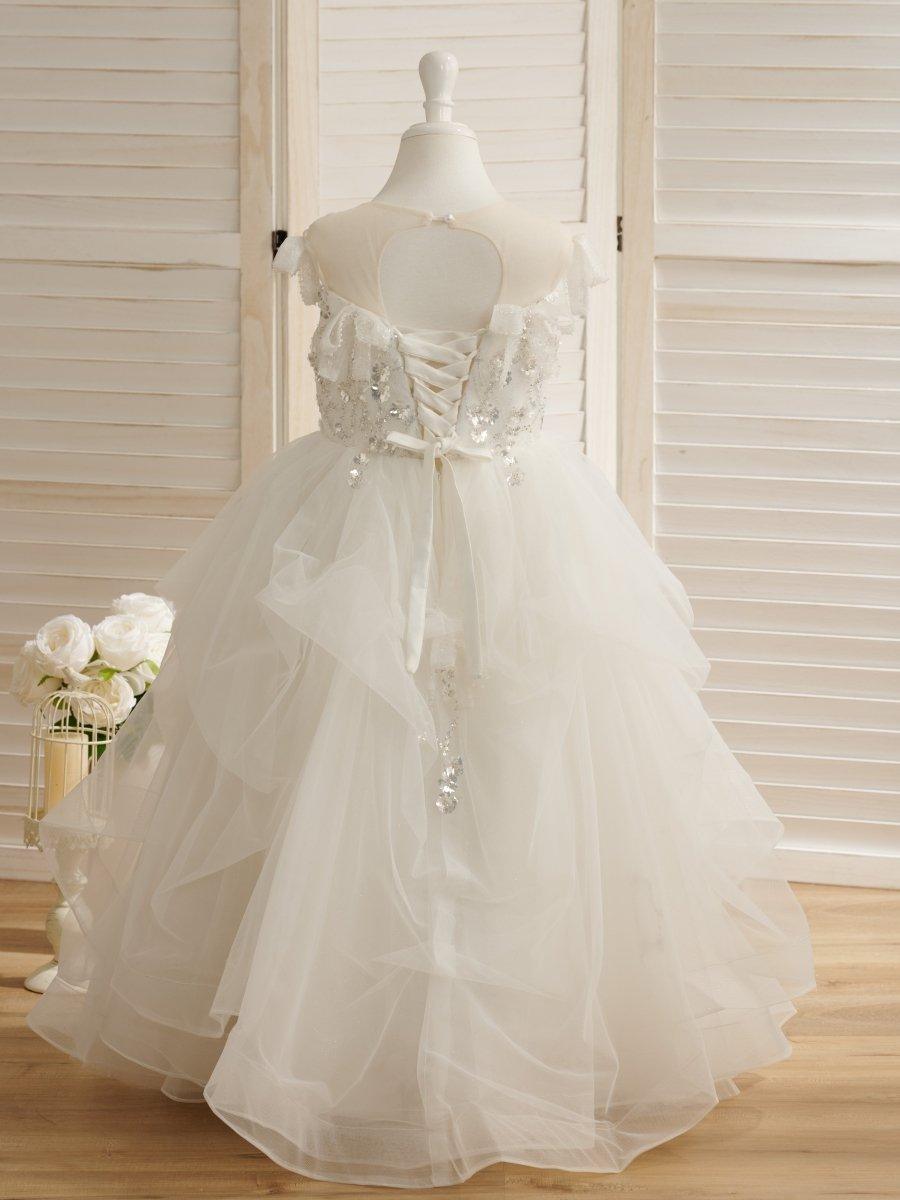 Ball-Gown/Princess Satin Tulle Floor-length Flower Girl Dress - photo 2