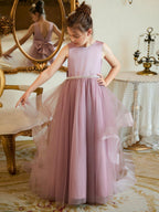 Ball-Gown/Princess Satin Tulle Floor-length Flower Girl Dress - photo 5