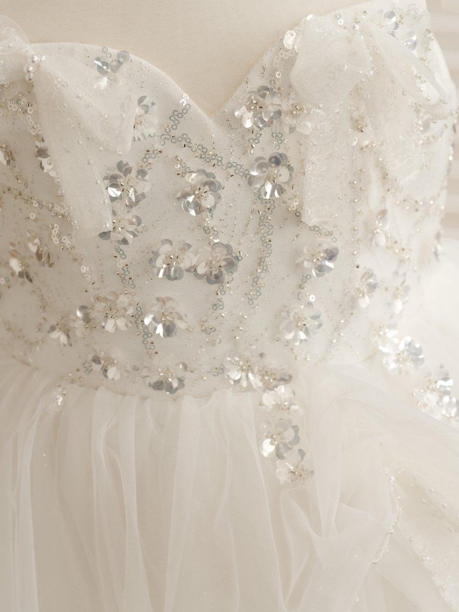 Ball-Gown/Princess Satin Tulle Floor-length Flower Girl Dress - photo 4