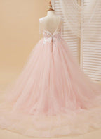 Ball-Gown/Princess Satin Tulle Floor-length Pink Flower Girl Dress - photo 4