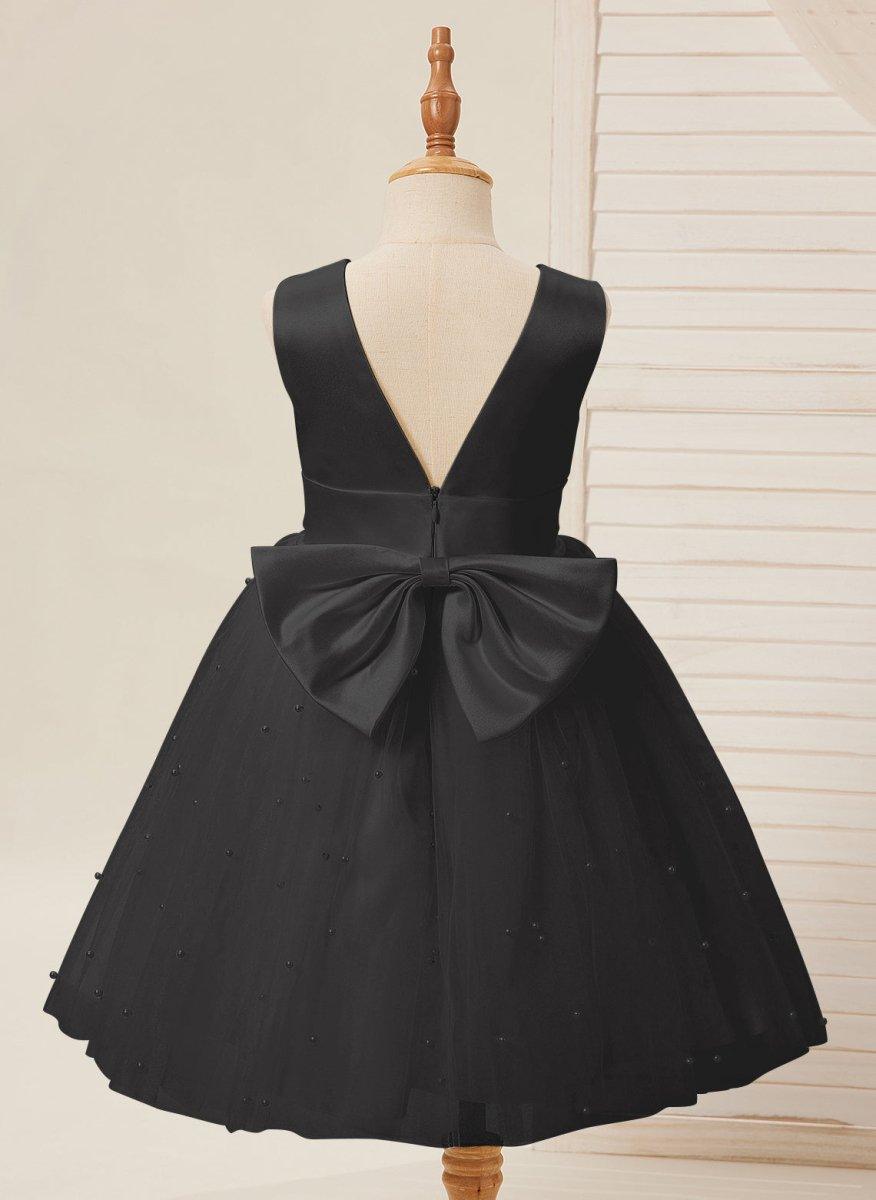 Ball-Gown/Princess Satin Tulle Knee-length Flower Girl Dress - photo 5