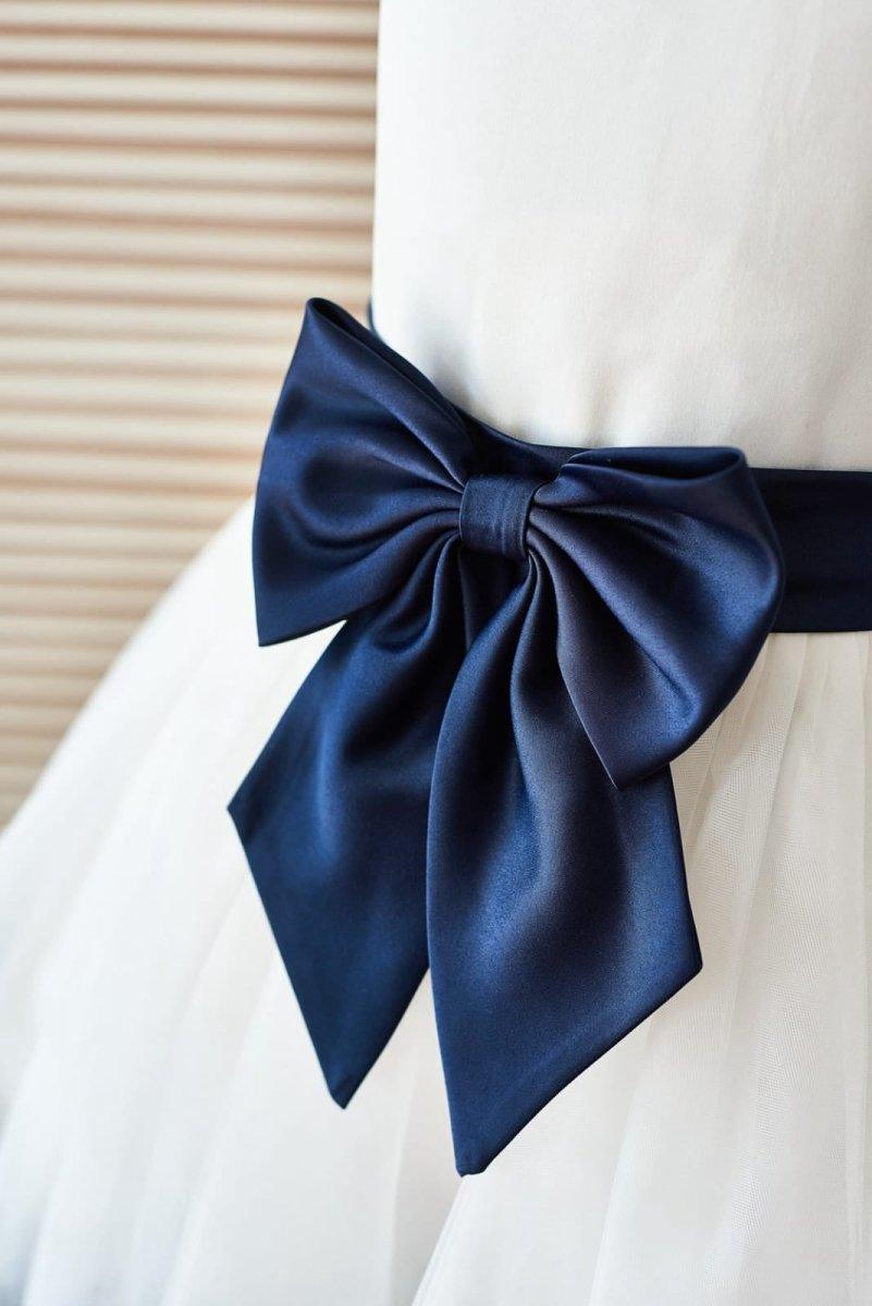 Ball-Gown/Princess Satin Tulle Knee-length Flower Girl Dress - photo 3