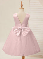 NumberSea - Ball - Gown/Princess Satin Tulle Knee - length Flower Girl Dress