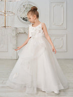 Ball-Gown/Princess Tulle Floor-length First Communion  Flower Girl Dress - photo 5