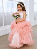 Ball-Gown/Princess Tulle Floor-length Flower Girl Dress - photo 1