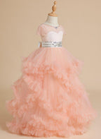 Ball-Gown/Princess Tulle Floor-length Flower Girl Dress - photo 5