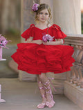 Ball-Gown/Princess Tulle Knee-length Birthday Flower Girl Dress - photo 1