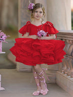 Ball-Gown/Princess Tulle Knee-length Birthday Flower Girl Dress - photo 1