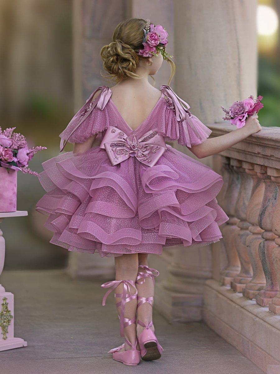 Ball-Gown/Princess Tulle Knee-length Birthday Flower Girl Dress - photo 3