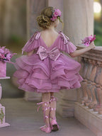 Ball-Gown/Princess Tulle Knee-length Birthday Flower Girl Dress - photo 3