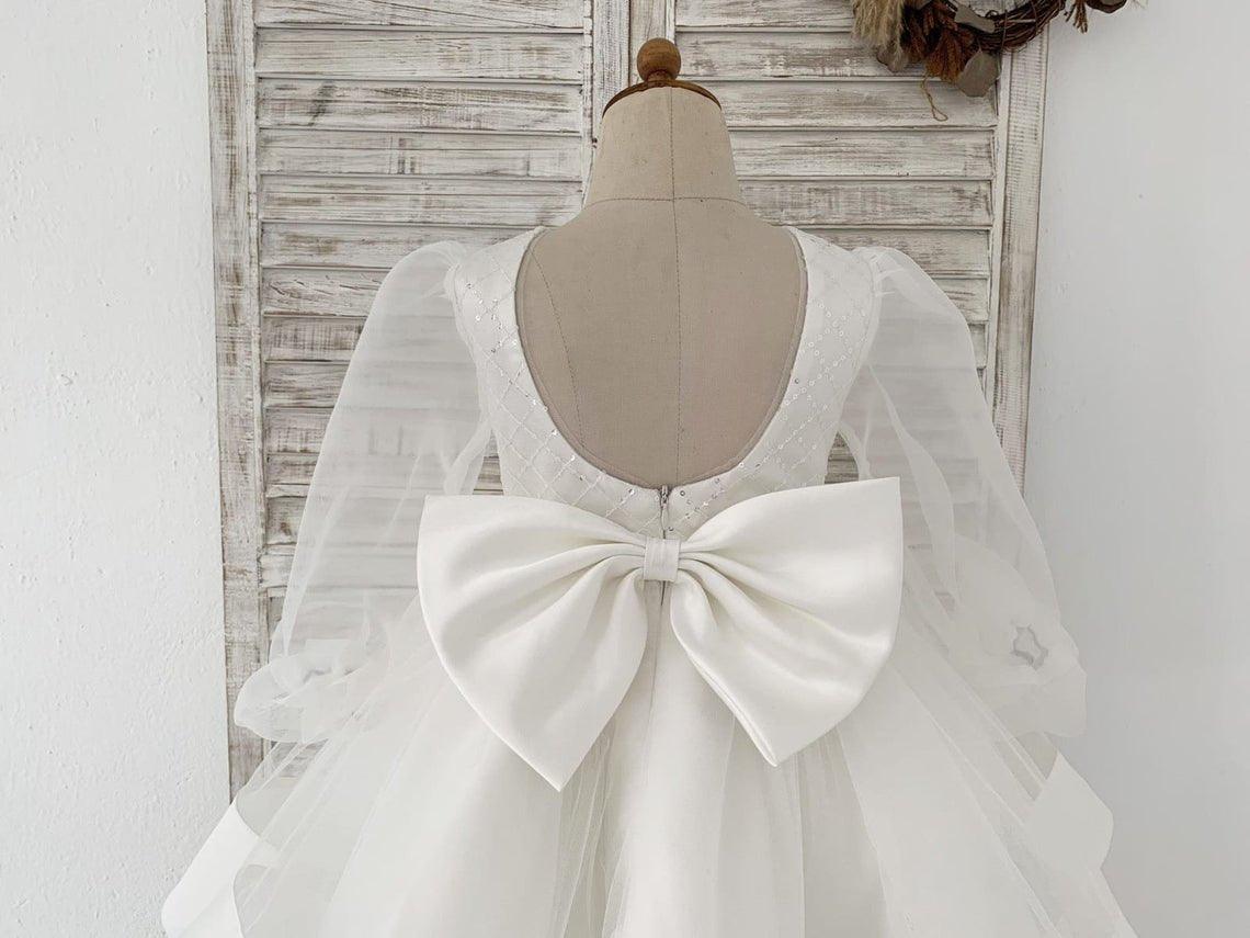Ball-Gown/Princess Tulle Knee-length Flower Girl Dress - photo 4