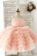 Ball-Gown/Princess Tulle Knee-length Flower Girl Dress - photo 1