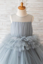 Ball-Gown/Princess Tulle Knee-length Flower Girl Dress - photo 3