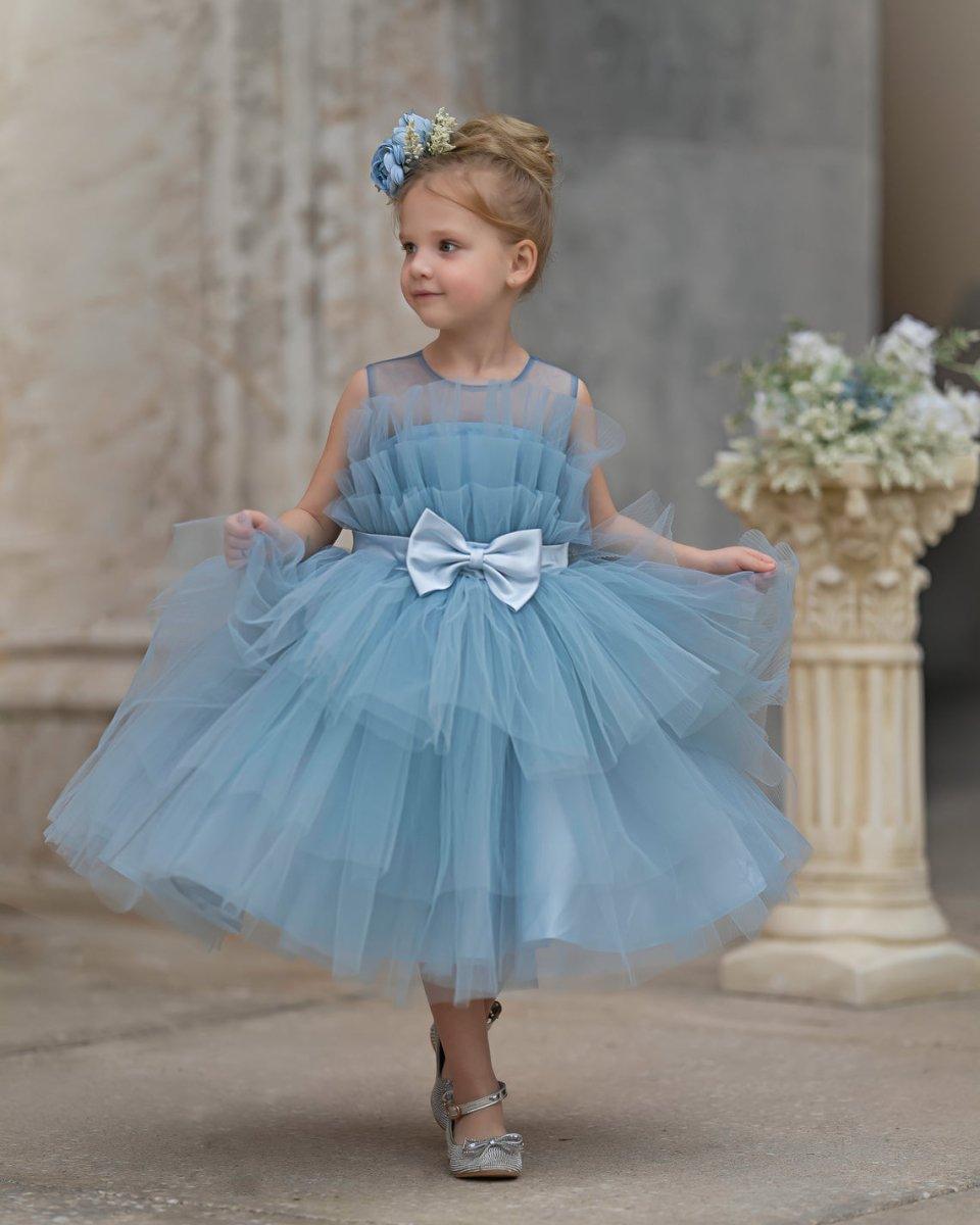 Ball-Gown/Princess Tulle Knee-length Flower Girl Dress - photo 2