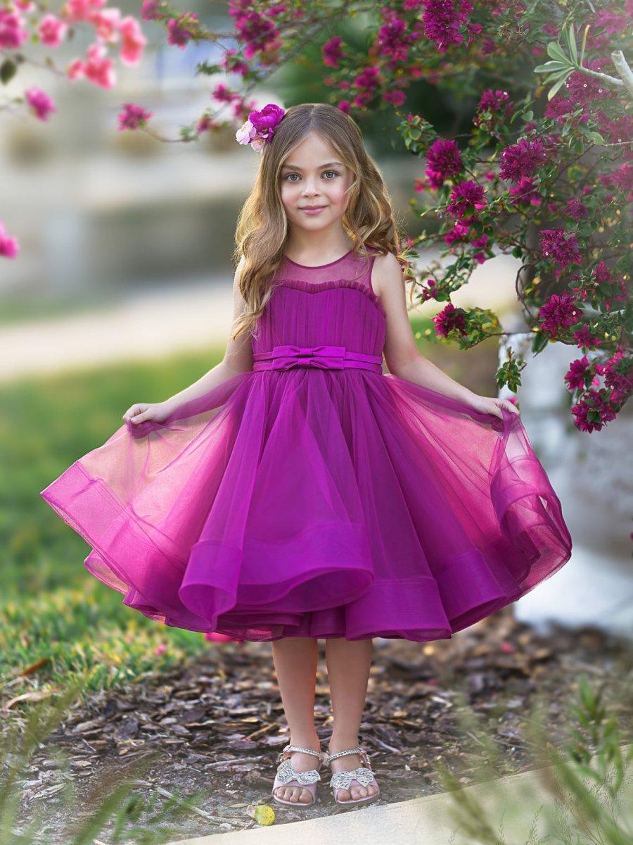 Ball-Gown/Princess Tulle Knee-length Flower Girl Dress - photo 4