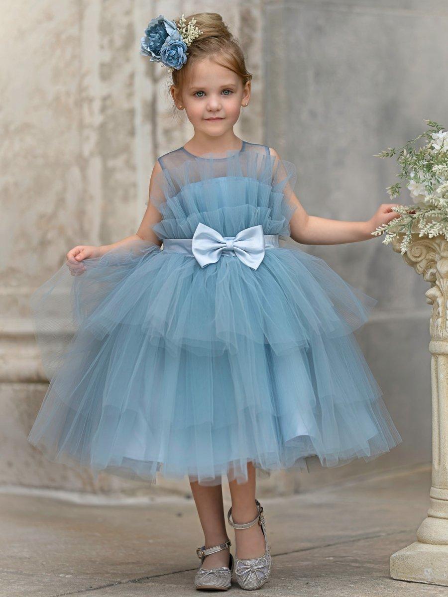 Ball-Gown/Princess Tulle Knee-length Flower Girl Dress - photo 1