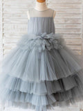 Ball-Gown/Princess Tulle Knee-length Flower Girl Dress - photo 1