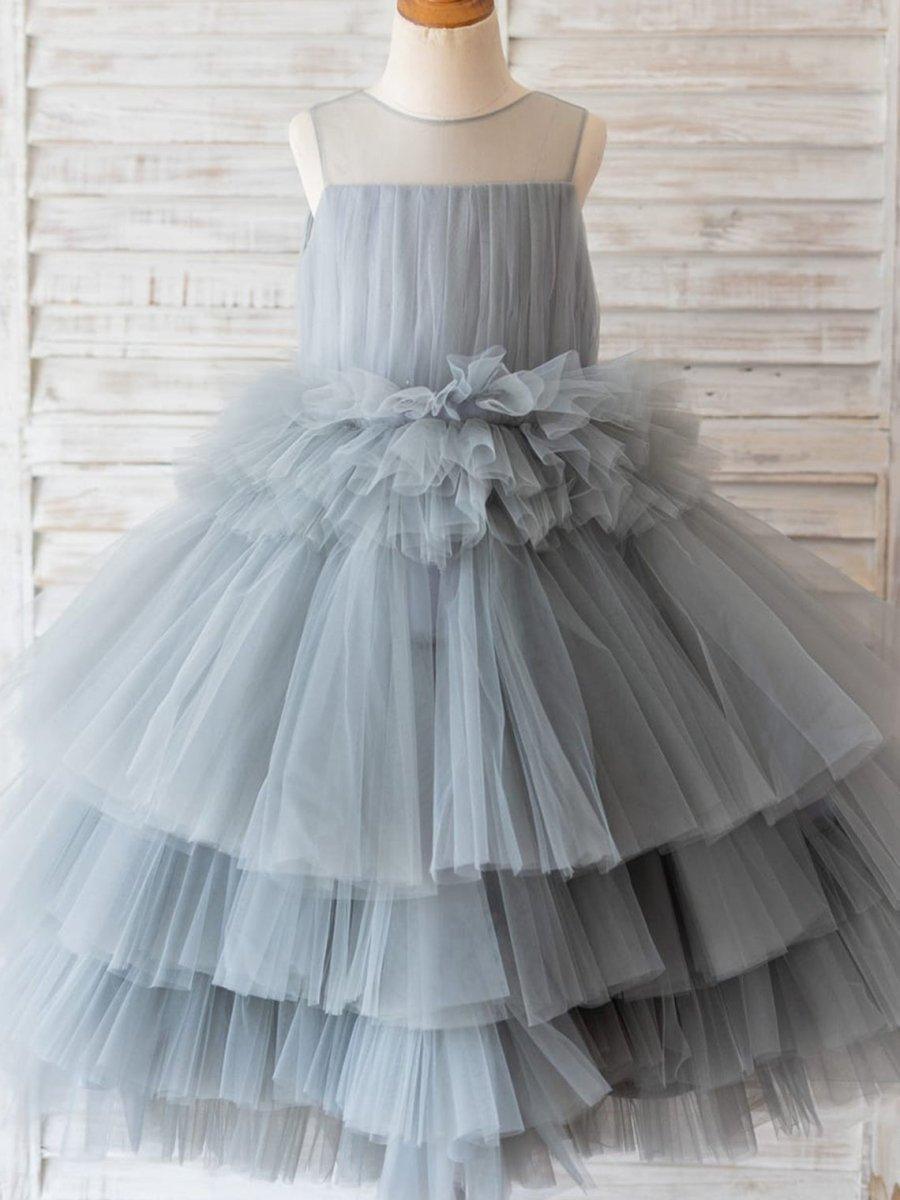 Ball-Gown/Princess Tulle Knee-length Flower Girl Dress - photo 1