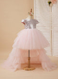 Ball-Gown/Princess Tulle Pink Birthday Flower Girl Dress - photo 1