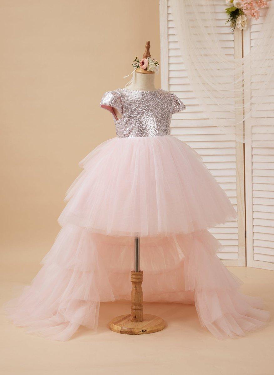 Ball-Gown/Princess Tulle Pink Birthday Flower Girl Dress - photo 1