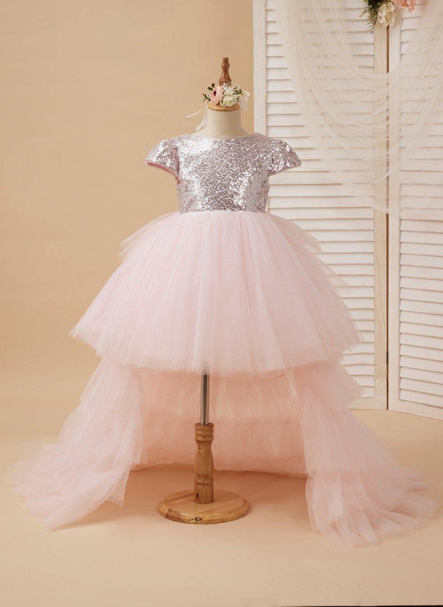Ball-Gown/Princess Tulle Pink Birthday Flower Girl Dress - photo 4