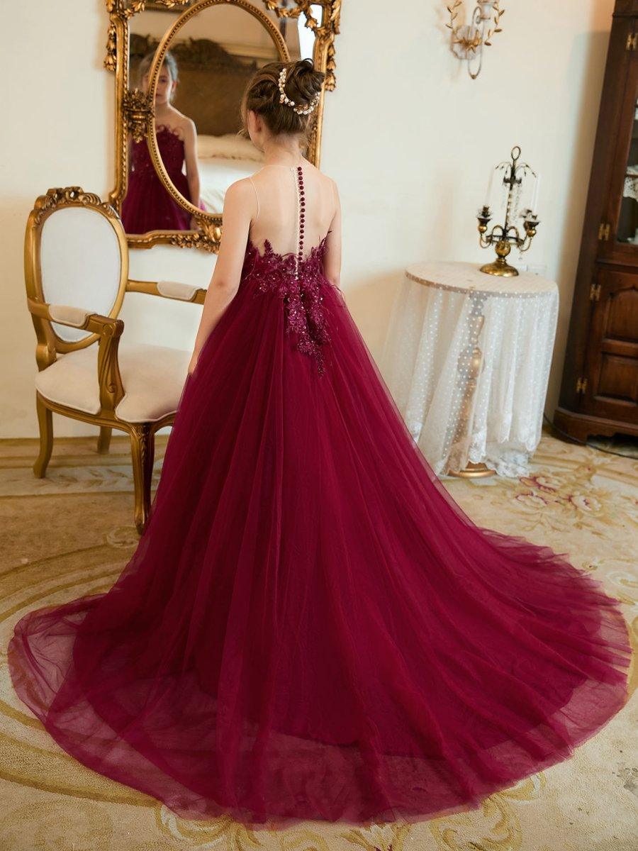 Ball-Gown/Princess Tulle Sweep Train Flower Girl Dress - photo 2