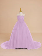 Ball-Gown/Princess Tulle Sweep Train Flower Girl Dress - photo 4