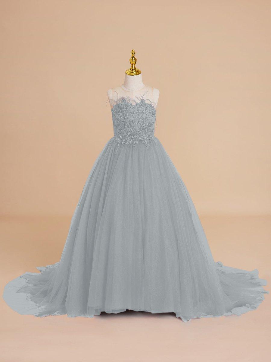 NumberSea - Ball - Gown/Princess Tulle Sweep Train Flower Girl Dress