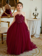 Ball-Gown/Princess Tulle Sweep Train Flower Girl Dress - photo 3