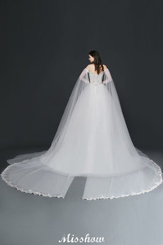Ballkleider Applikationen Träger Tüll Elegante Brautkleider