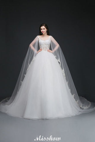 Ballkleider Applikationen Träger Tüll Elegante Brautkleider