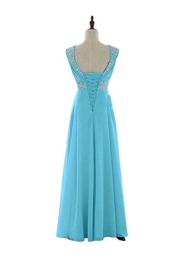 Beaded Chiffon Prom Dresses 2016 Long Bridesmaid Party Dresses BD011 by pgmdress