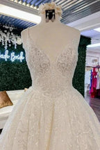 Beautiful A-Line Spaghetti Straps Appliques Wedding Dresses With Lace by misshow.com