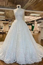Beautiful A-Line Spaghetti Straps Appliques Wedding Dresses With Lace by misshow.com