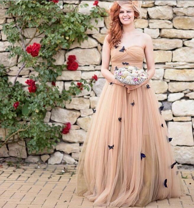 Beautiful Butterfly Wedding Dresses Sweetheart Ruffles Bridal Gown WD429 by pgmdress