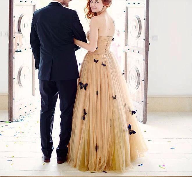 Beautiful Butterfly Wedding Dresses Sweetheart Ruffles Bridal Gown WD429 by pgmdress