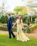 Beautiful Column Tulle Spaghetti Straps Sleeveless Prom Dresses With Split Front by misshow.com