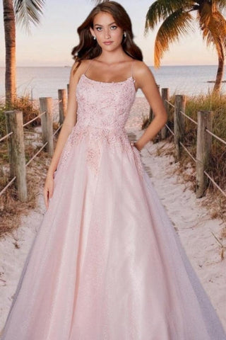 Wunderschönes Abendkleid lang rosa Ballkleider mit Spitze