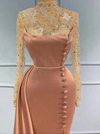 Beautiful evening dresses long with lace sleeves by misshow.com