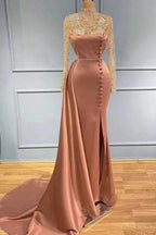 Beautiful evening dresses long with lace sleeves by misshow.com