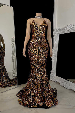 Wunderschönes Neckholder-Criss-Cross-Meerjungfrau-ärmelloses Ballkleid