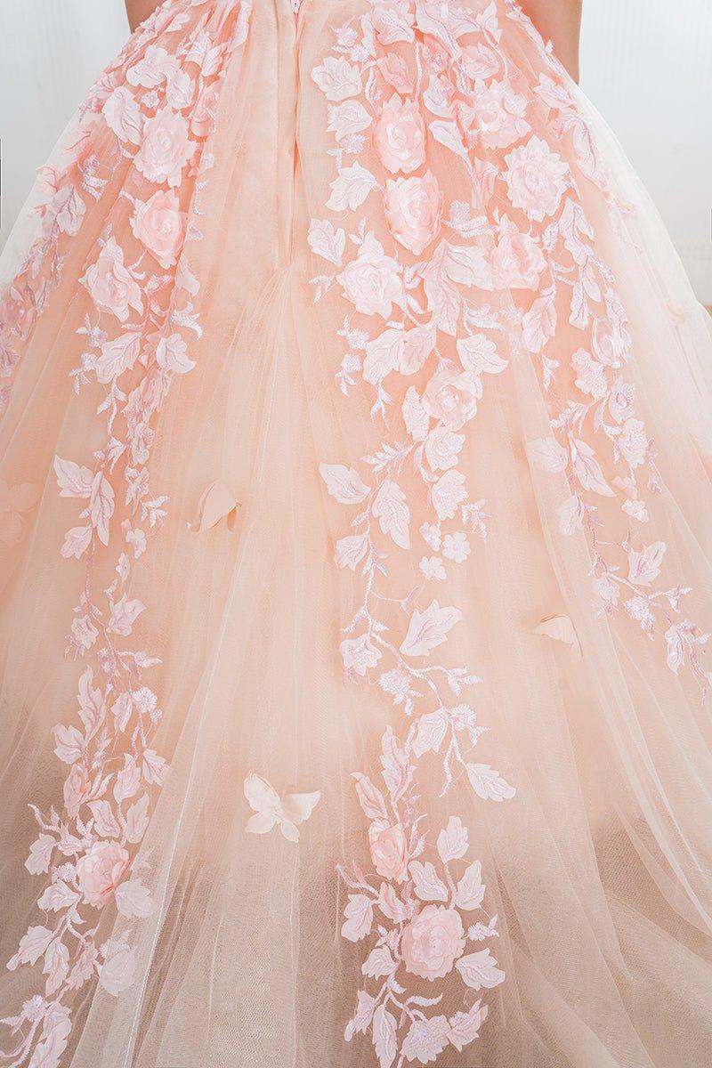 Beautiful Long Ball Gown Tulle Appliques Lace Flower girl dress - photo 6