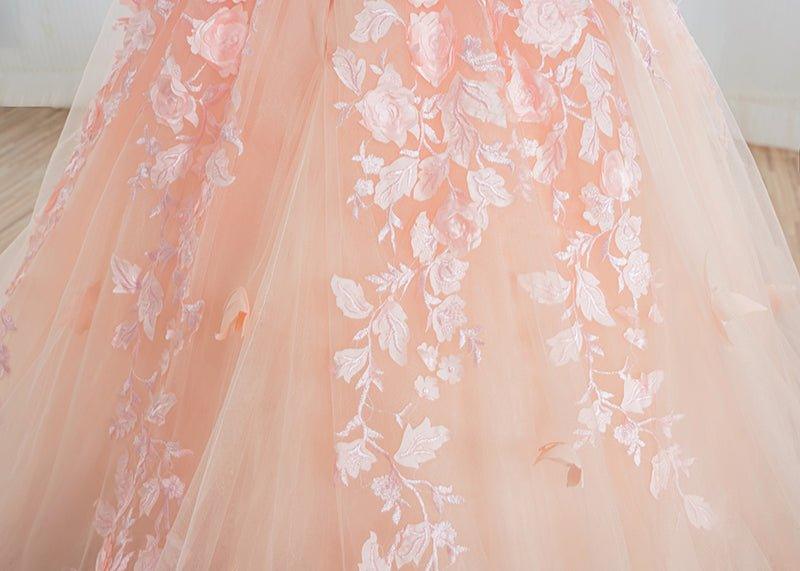 Beautiful Long Ball Gown Tulle Appliques Lace Flower girl dress - photo 4