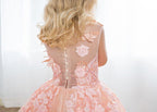 Beautiful Long Ball Gown Tulle Appliques Lace Flower girl dress - photo 5
