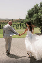 Simple Long Ivory A-line Straps Tulle Sleeveless Wedding Dress with Slit