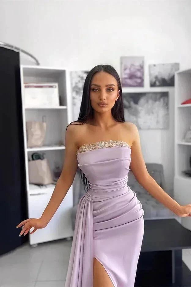 Beautiful Long Mermaid Sequined Sleeveless Prom Dress With Slit by misshow.com