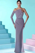 Beautiful Long Mermaid Strapless Lace Long Sleeve Prom Dress by misshow.com