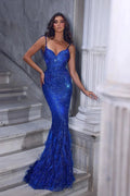 Beautiful Long Mermaid Sweetheart Sequined Backless Formal Prom Dresses by BIZTUNNEL