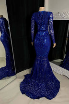 Beautiful Long Mermaid V-neck Prom Dress With Long Sleeves by misshow.com