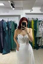 Beautiful Long Strapless Sleeveless Mermaid Prom Dress With Rhinestone by misshow.com